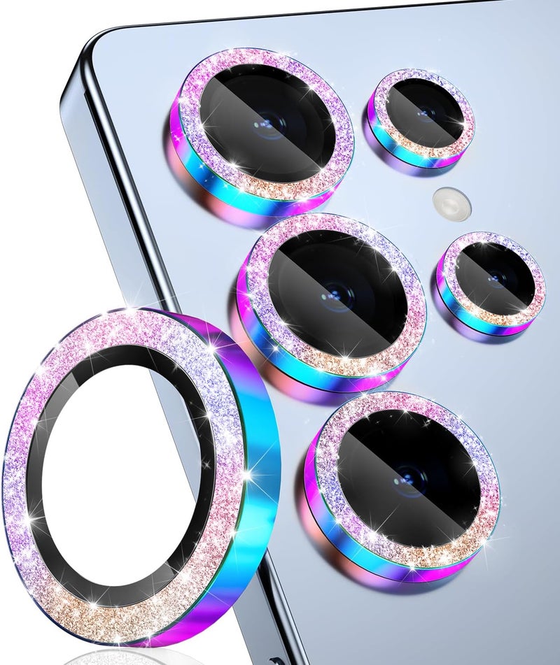 CloudValley حامي عدسة كاميرا لسامسونج جالكسي S25 ألترا بلمعان، زجاج مقسى 9H + حلقة حماية عدسة من سبائك الألمنيوم [زخرفة لامعة] غطاء زجاج مقسى بدقة عالية، لون تيتانيوم لامع - Image 1